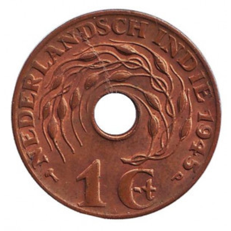 Монета 1 цент. 1945 рік, Нідерландська Індія. З обігу. (“P“ - Філадельфія) Монета 1 цент. 1945 рік, Нідерландська Індія. З обігу. (“P“ - Філадельфія)