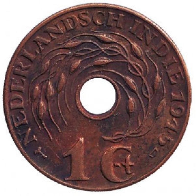 Монета 1 цент. 1945 рік, Нідерландська Індія. (“D“ - Денвер) Монета 1 цент. 1945 рік, Нідерландська Індія. (“D“ - Денвер)