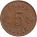 Ісландія 1966 рiк 5 аурар.