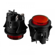 Натискна Кнопка PS-18-16, OFF-ON, 220V, червоний