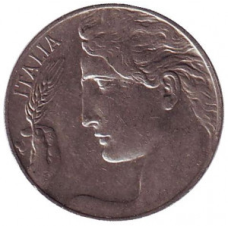 Монета 20 чентезимо. 1910,20,21 рік, Італія.