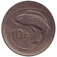 Золотиста макрель. Монета 10 млн. 1991-2007 рік, Мальта