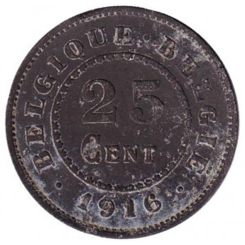 25 сантимів. 1916 рік, Бельгія.