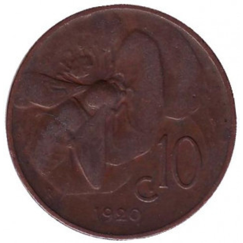 Бджола. Монета 10 чентезимо. 1920,22,24,25 рік, Італія. Бджола. Монета 10 чентезимо. 1920,22,24,25 рік, Італія.