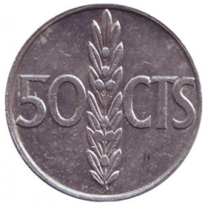 Монета 50 сантимів. 1966 рік, Іспанія.(Г)