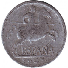 Монета 5 сантимів. 1941 рік, Іспанія.(Г)