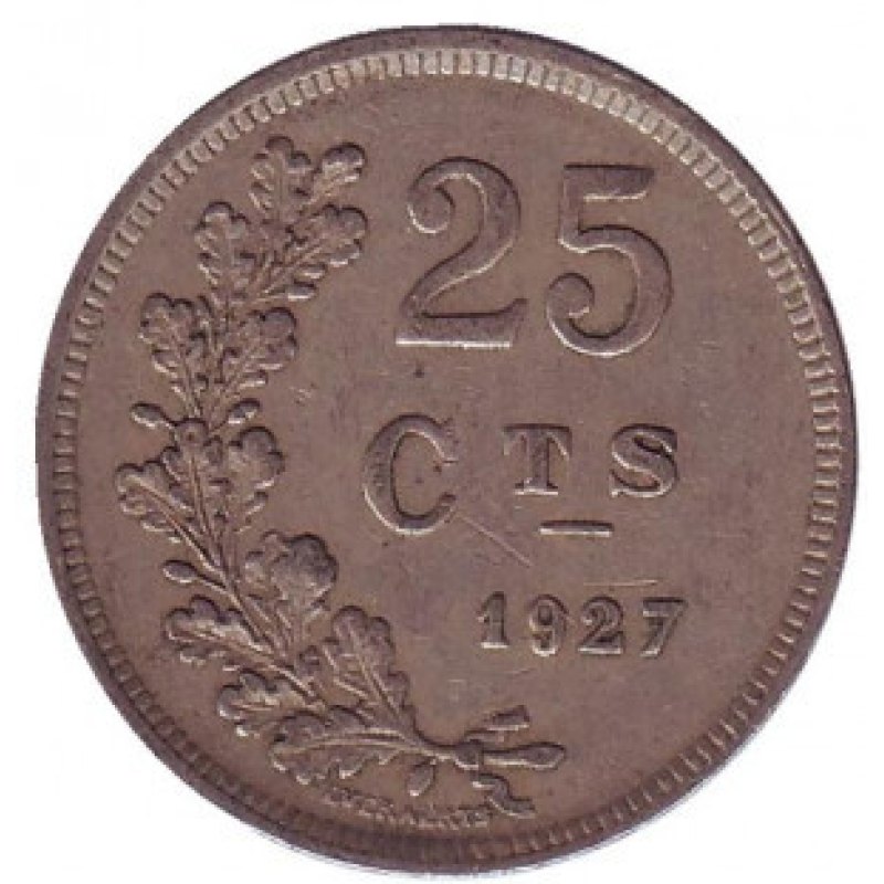 Монета 25 сантимів. 1927 рік, Люксембург. (АЗ) Монета 25 сантимів. 1927 рік, Люксембург. (АЗ)