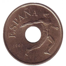 Літні Олімпійські ігри в Барселоні 1992. Монета 25 песет. 1990 рік, Іспанія.(Г)