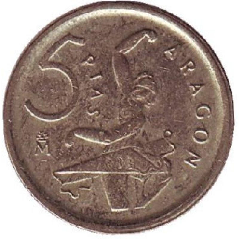 Арагон. Балерина. Монета 5 песет. 1994 рік, Іспанія.(Г)