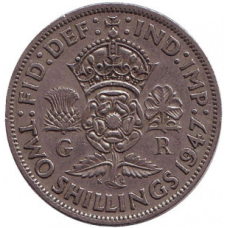Монета 2 шилінга. 1947-50 рік, Великобританія.(В)