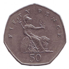Монета 50 пенсів. 2001 рік, Великобританія.(В)