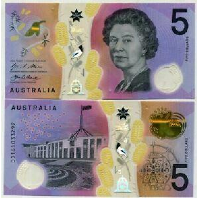 Австралія Australia - 5 Dollars 2016 UNC P. 62 Polymer