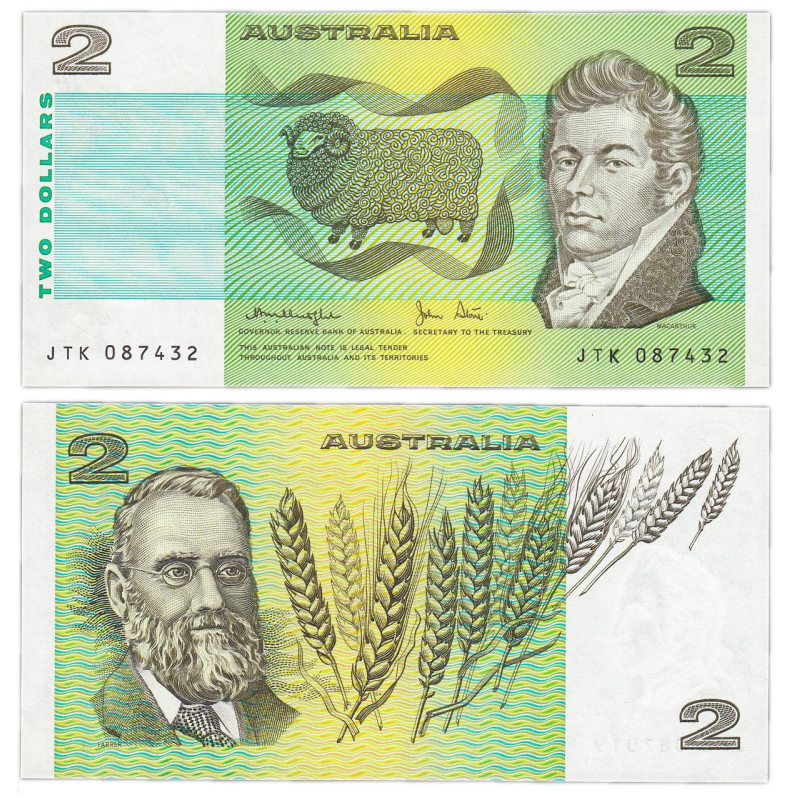 Австралія Australia - 2 Dollars 1985 P. 43e UNC Австралія Australia - 2 Dollars 1985 P. 43e UNC