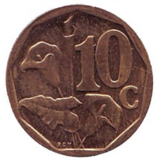 Лілія. Монета 10 центів. 2010,03 рік, Південна Африка. (Д)