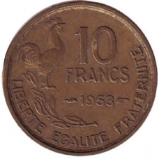 10 франків. 1953 рік, Франція.