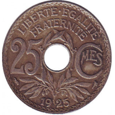25 сантими. 1922, 30,32,39,33 рік, Франція.