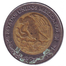 Монета 2 песо. 1996-2023 рік, Мексика.(БД)