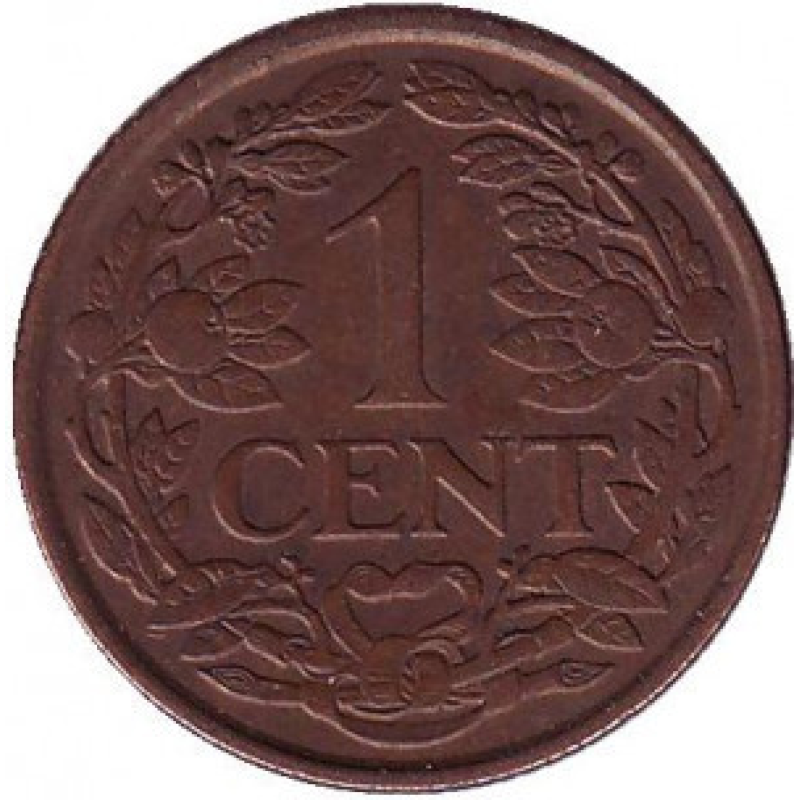 Монета 1 цент. 1941,2,3,4 рік, Нідерланди. Монета 1 цент. 1941,2,3,4 рік, Нідерланди.