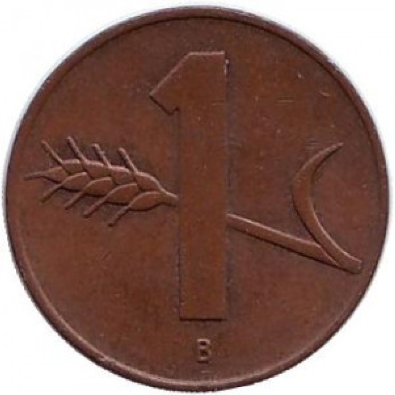 Монета 1 рапен. 1963,58 рік, Швейцарія. Монета 1 рапен. 1963,58 рік, Швейцарія.
