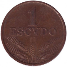 Монета 1 ескудо. 1970,74 рік, Португалія.(Г)