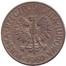 Тадеуш Костюшко. Монета 10 злотих, 1960 рік, Польща.(В)