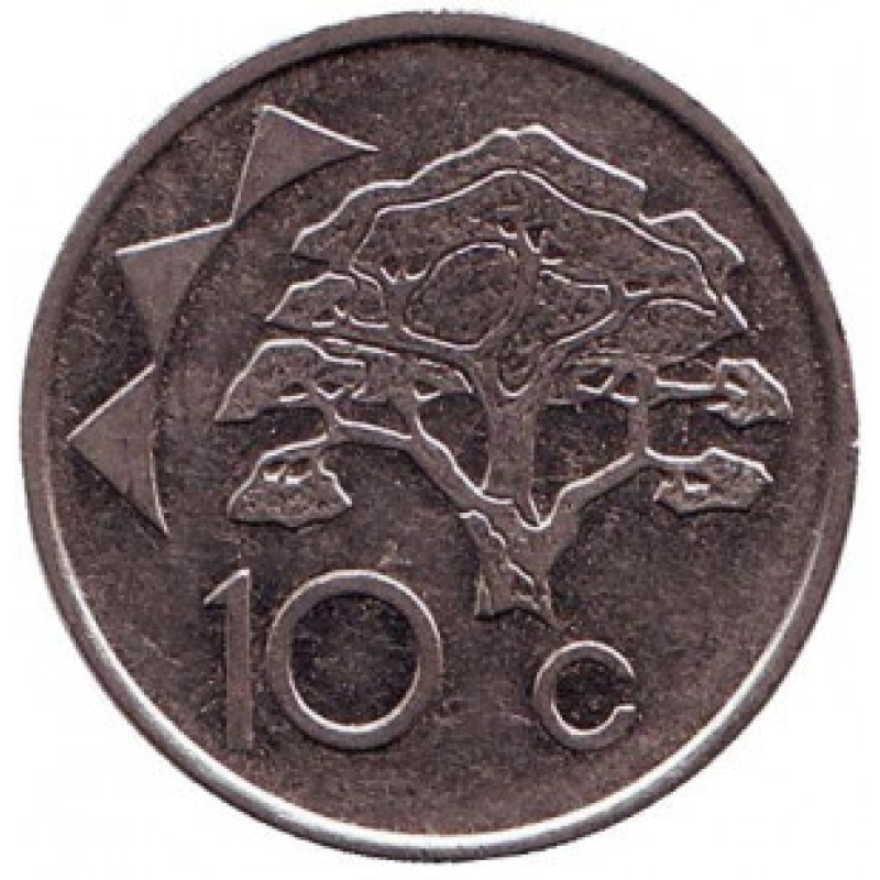 Акація. Монета 10 млн. 1993-2010 рік, Намібія. Акація. Монета 10 млн. 1993-2010 рік, Намібія.