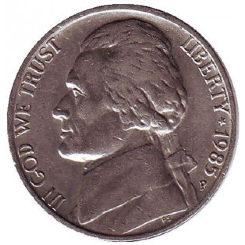 Джефферсон. Монтічелло. Монета 5 центів. 1985 рік (P), США. (Д)