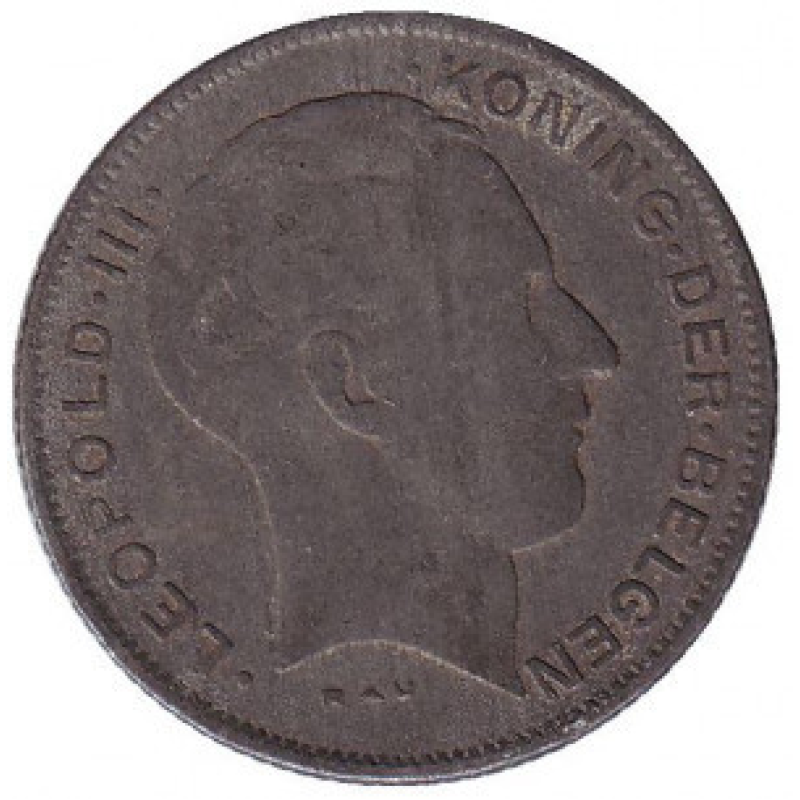 Монета 5 франків. 1941 рік, Бельгія. (Der Belgen) Монета 5 франків. 1941 рік, Бельгія. (Der Belgen)