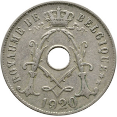 25 сантимів. 1920 рік, Бельгія. (Belgique)