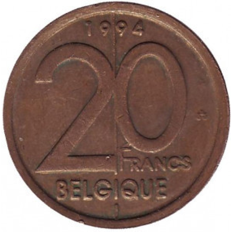 20 франків. 1994 рік, Бельгія. (Belgique) 20 франків. 1994 рік, Бельгія. (Belgique)