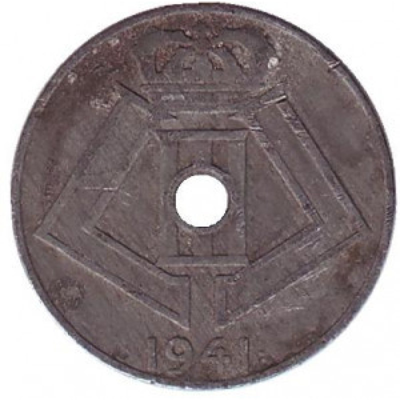 5 сантимів. 1941 рік, Бельгія. (Belgique - Belgie) 5 сантимів. 1941 рік, Бельгія. (Belgique - Belgie)