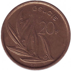 20 франків. 1981 рік, Бельгія. (Belgie)