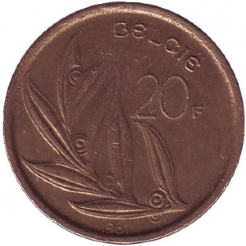 20 франків. 1981 рік, Бельгія. (Belgie) 20 франків. 1981 рік, Бельгія. (Belgie)