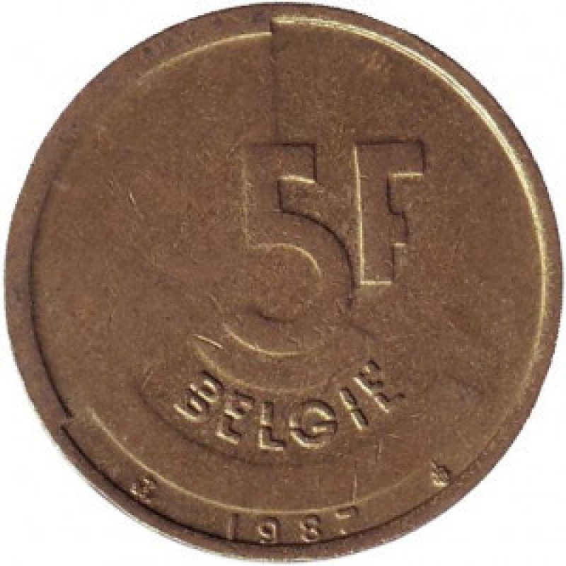 5 франків. 1987 рік, Бельгія (Belgie). 5 франків. 1987 рік, Бельгія (Belgie).