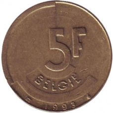 5 франків. 1993 рік, Бельгія (Belgie).