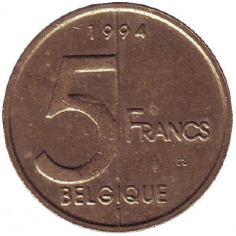 5 франків. 1994 рік, Бельгія. (Belgique) 5 франків. 1994 рік, Бельгія. (Belgique)