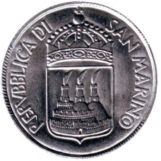 Пелікан. Монета 2 ліри. 1973 рік, Сан-Марино. UNC