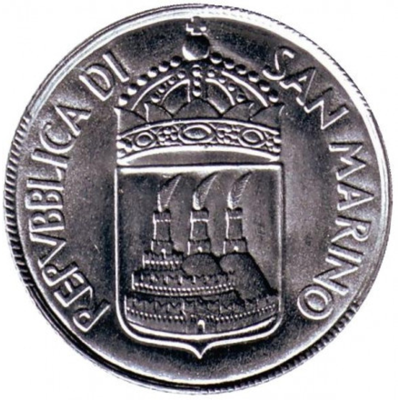 Пелікан. Монета 2 ліри. 1973 рік, Сан-Марино. UNC Пелікан. Монета 2 ліри. 1973 рік, Сан-Марино. UNC