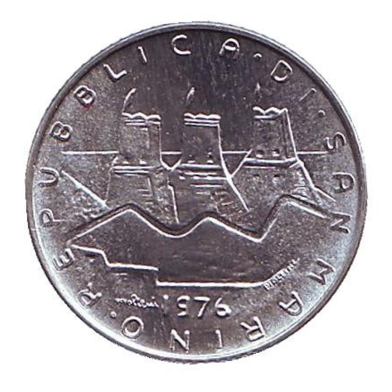Монета 2 ліри. 1976 рік, Сан-Марино. UNC