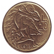 Порятунок. Монета 20 лір. 1973 рік, Сан-Марино.UNC