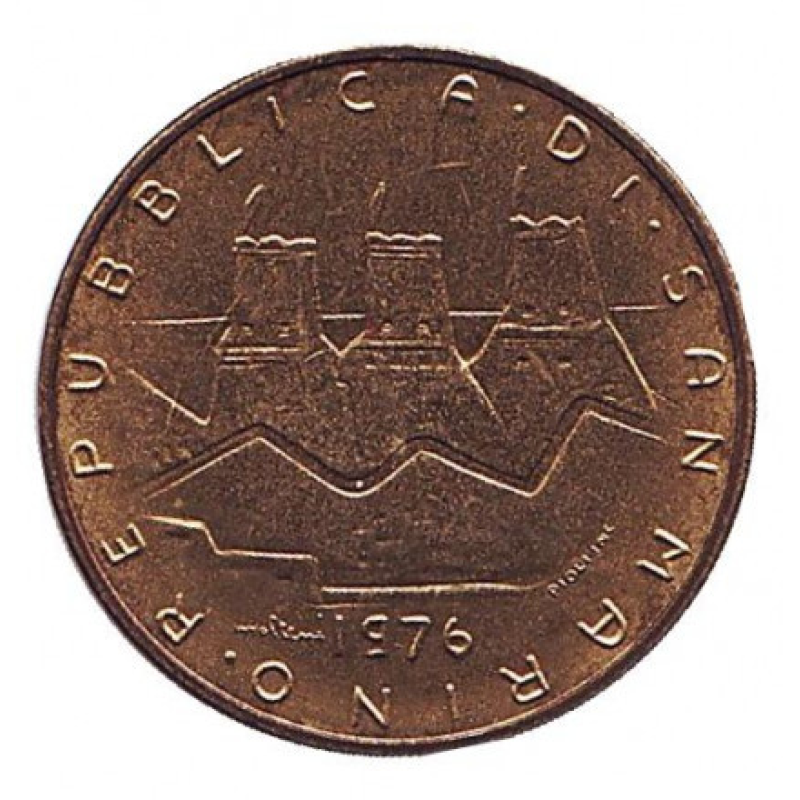 Монета 20 лір. 1976 рік, Сан-Марино.UNC Монета 20 лір. 1976 рік, Сан-Марино.UNC