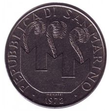Святий Мартін. Монета 50 лір. 1972 рік, Сан-Марино. UNC